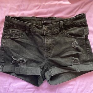 Black ripped shorts